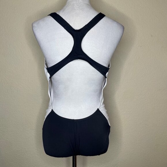 Nike Color Surge Powerback Racer Black One Piece Swimsuit Size XL Swimwear - Picture 4 of 12